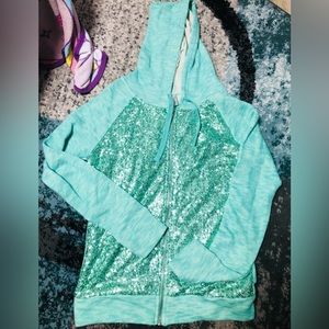 Sequin vanity zip up